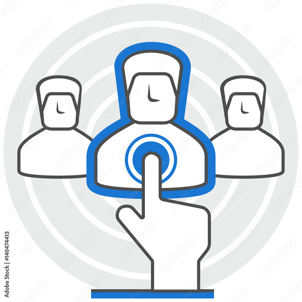 Poster recruiting - infographic icon elements from human resource set. flat thin line icon pictogram for we