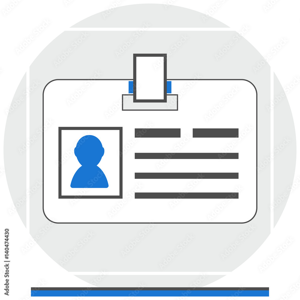 Poster employee card - infographic icon elements from human resource set. flat thin line icon pictogram for