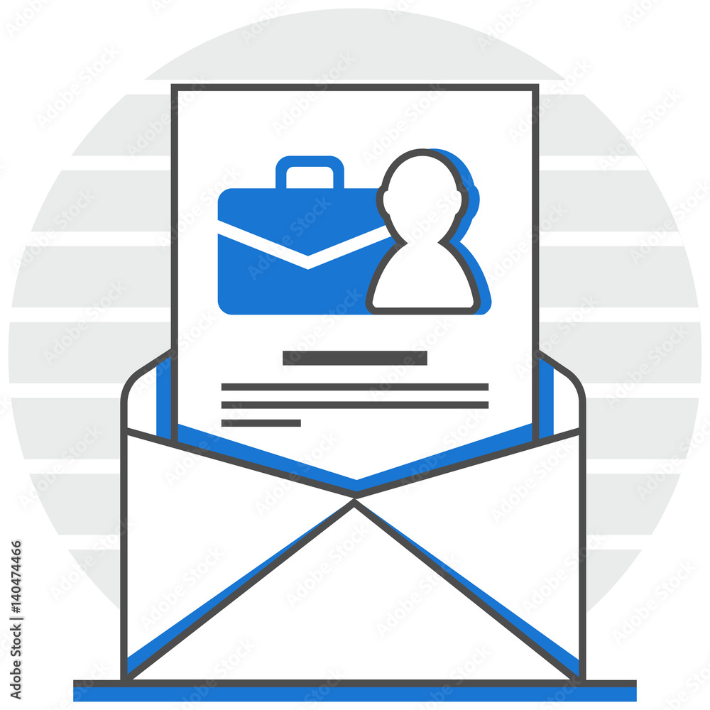 Poster cover letter - infographic icon elements from human resource set. flat thin line icon pictogram for 