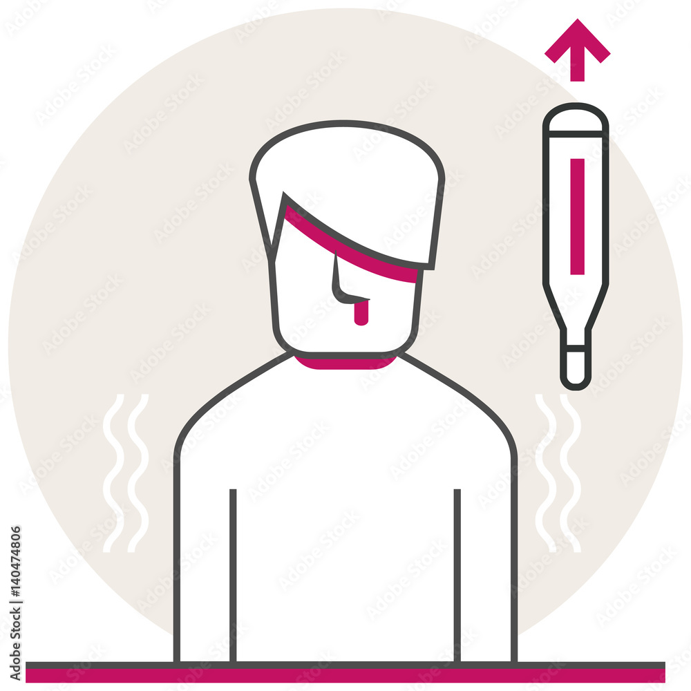 Aufkleber cold - infographic icon elements from health problems set. flat thin line icon pictogram for website