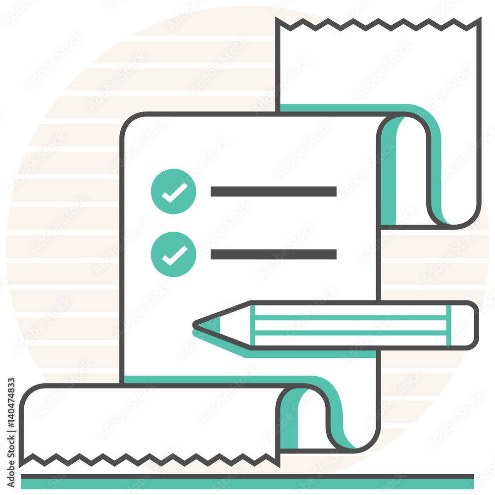 Poster shopping list - infographic icon elements from grocery shopping set. flat thin line icon pictogram f