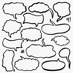 Set of Sketched Speech Bubbles