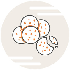 Cookies - Infographic Icon Elements from Food Set. Flat Thin Line Icon Pictogram for Website and Mobile Application Graphics.