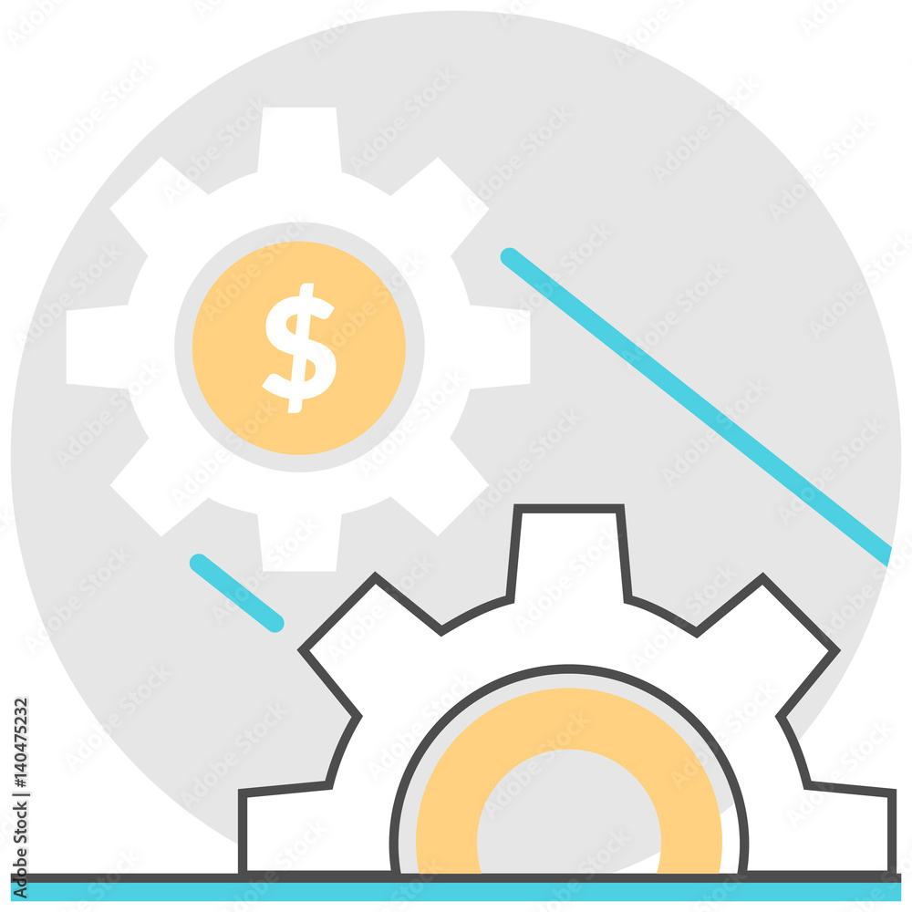 Poster making money - infographic icon elements from financial management set. flat thin line icon pictogra