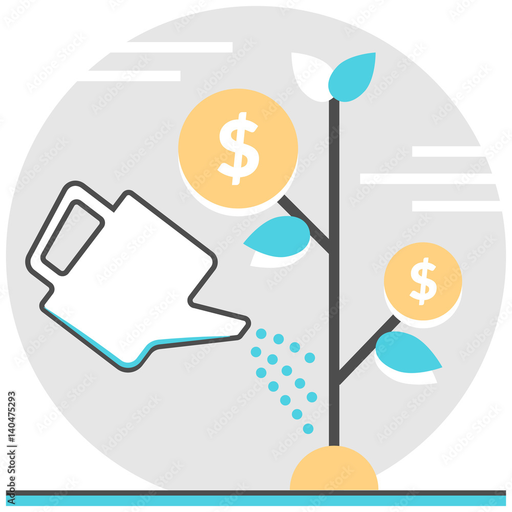 Poster investment - infographic icon elements from financial management set. flat thin line icon pictogram 