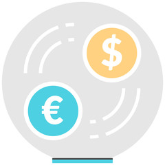 Currency Exchange - Infographic Icon Elements from Financial Management Set. Flat Thin Line Icon Pictogram for Website and Mobile Application Graphics.