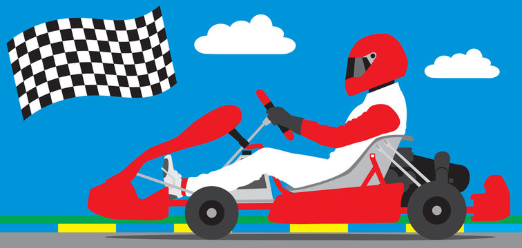 vector illustration, karting