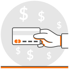 Card Payment - Infographic Icon Elements from E-Commerce Set. Flat Thin Line Icon Pictogram for Website and Mobile Application Graphics.