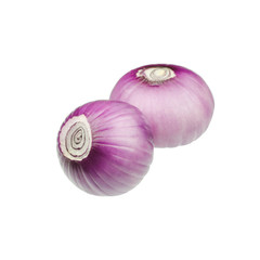 Red onion isolated on white background