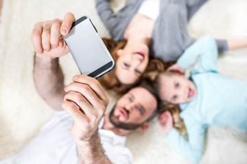 Family making selfie