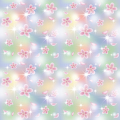Spring sakura  seamless background, vector illustration