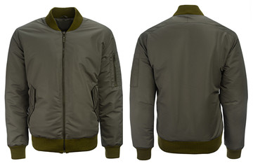 Green jacket with a hood 