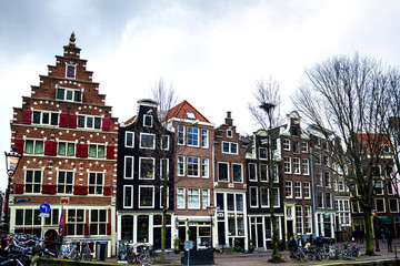 Amsterdam canals and typical houses