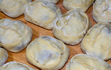 Homemade raw manti