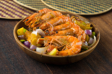 asian style chilli prawns