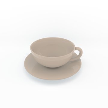 Empty Coffee cup. Isolated on white background. 3D rendering illustration.