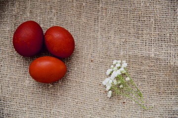 Easter eggs on a beautiful background.