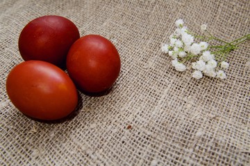 Easter eggs on a beautiful background.