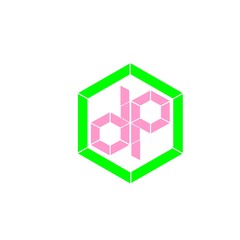 initial letter dp pink color logo vector