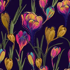 Foto op Plexiglas Floral seamless pattern. Decorative flowers. Spring, summer pattern © sunny_lion