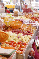 Vegetable market stall situated