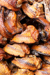 Obraz na płótnie Canvas pile of smoked dried catfish