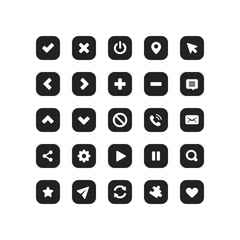 Web Application Navigation Interface Icon Vector Set