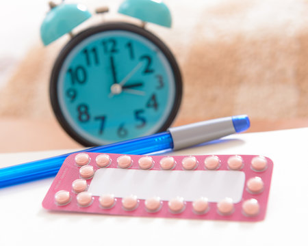 Birth control, contraceptive pills and clock