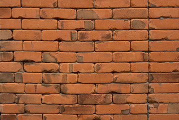 Old red brick wall texture for background