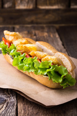 Homemade fried fish sandwich