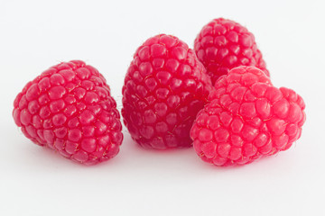 viele Himbeeren, nahaufnahme