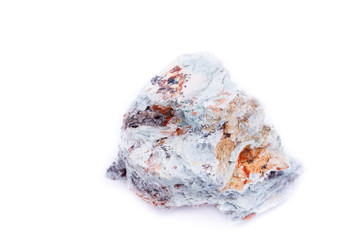 Macro mineral stone Copper on white background