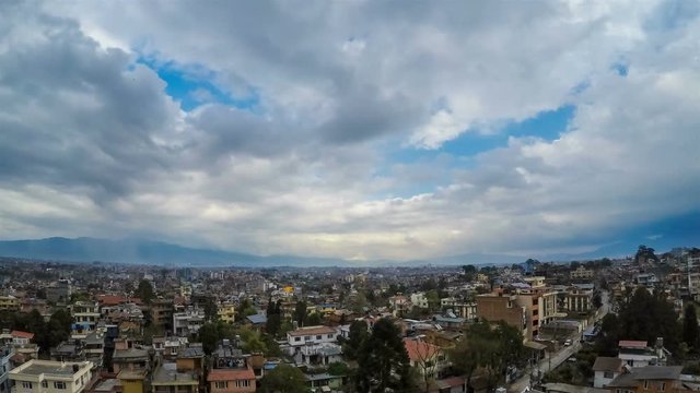 Time-lapse of Kathmandu city as seen from Patan, Nepal