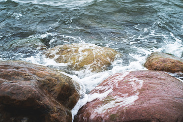 Sea waves on the rocks