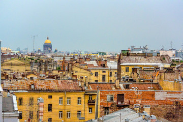 Fototapeta na wymiar Roofs of St. Petersburg