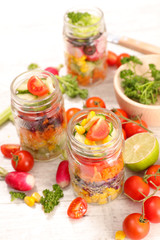 vegetable salad in jar