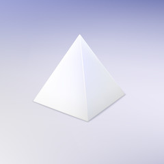 Blank white pyramid. Template for your design.