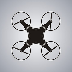 Drone icon black logo element top view vector illustration.