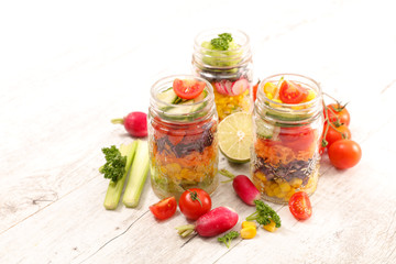 vegetable salad in jar