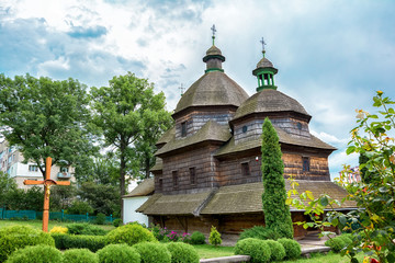 Wooden Holy Trinity Church in Zhovkva