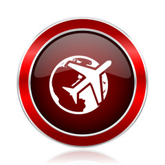 Obraz premium Global travel web vector icon.