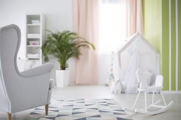 Baby room with rocking horse