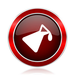 Laboratory red round glossy vector web icon circle modern design chrome metal border abstract sign for smartphone applications