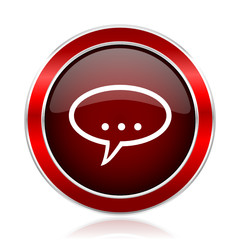 Speech bubble vector web icon.