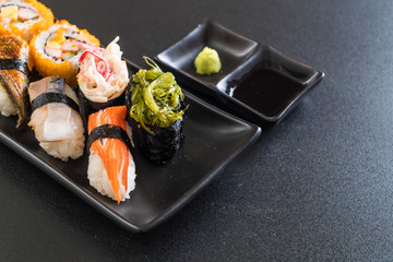 Set of sushi and maki roll