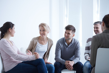 People talking in circle