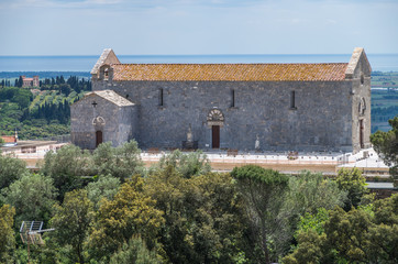 Obraz premium Campiglia is a beautiful medieval town that sits on a hill overlooking the surrounding region of Tuscany 
