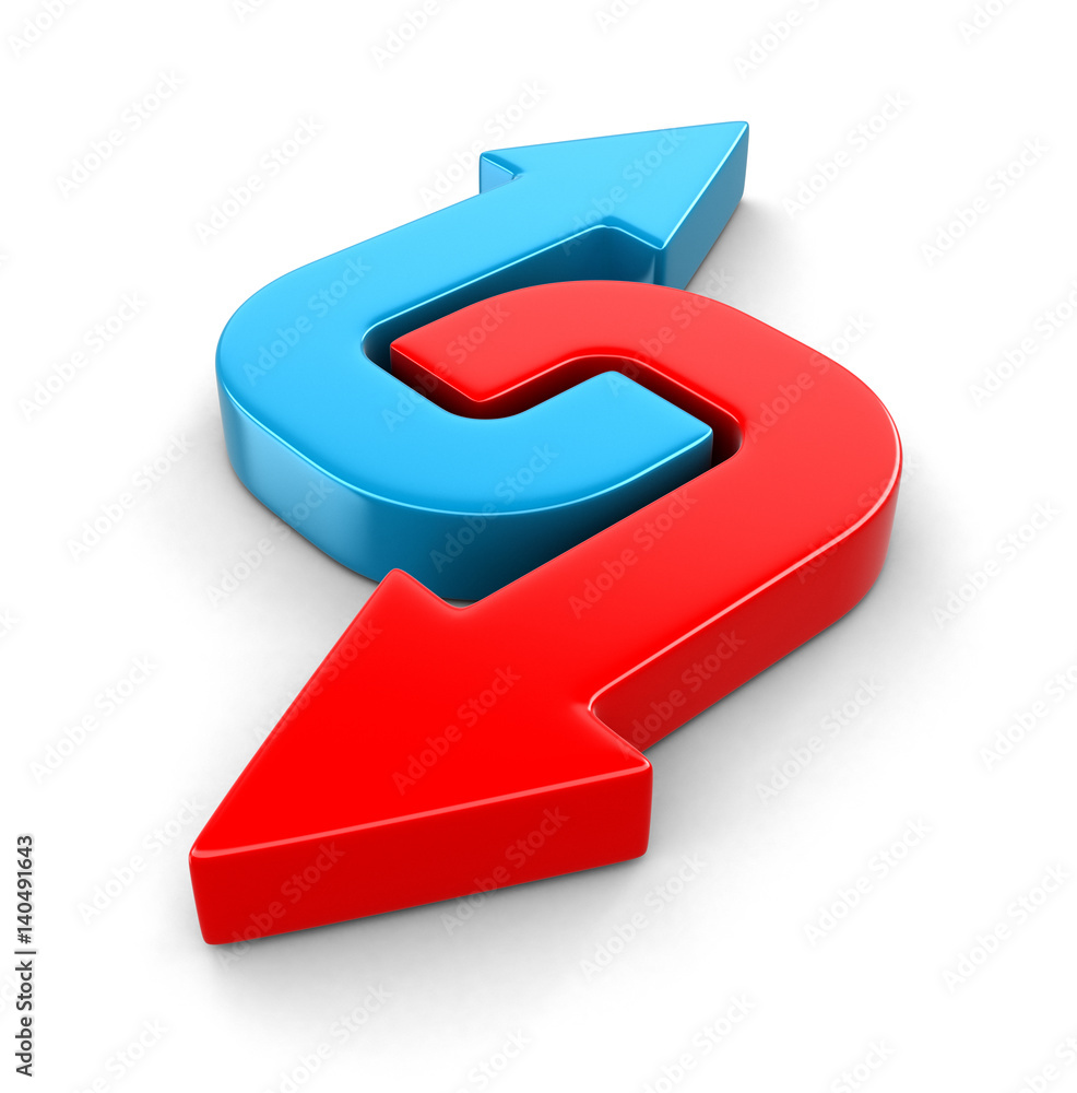 Poster two arrows. image with clipping path