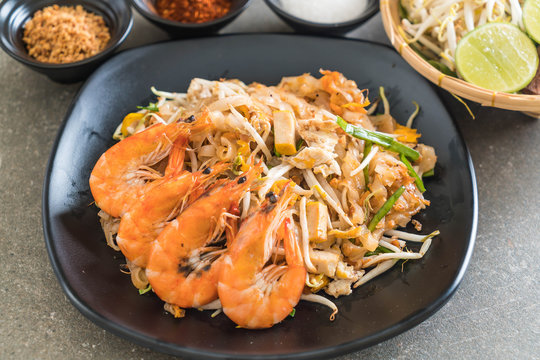 Thai Fried Noodles "Pad Thai" with shrimps