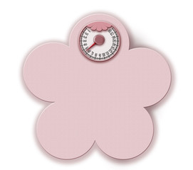 3D illustration isolated pink scale in the shape of a flower
